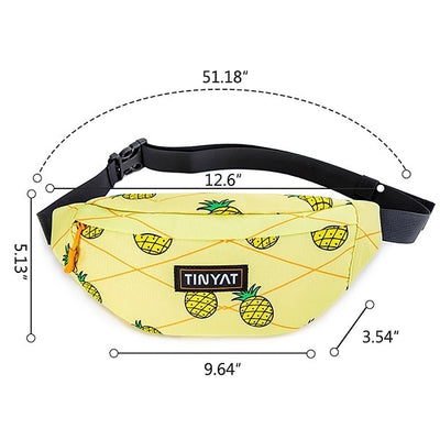Sac banane fantaisie jaune ananas imprimés colorés