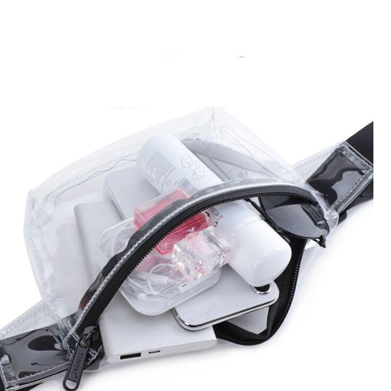 Sac Fourre-Tout Transparent En PVC – 31x30x15 Cm, Approuvé Stade, Bandoulière Réglable, Imperméable