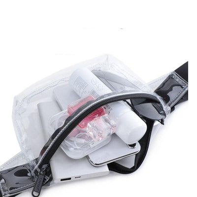 Sac banane fourre-tout transparent femme