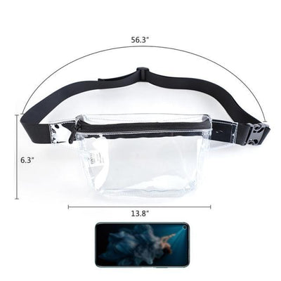 Sac banane fourre-tout transparent femme