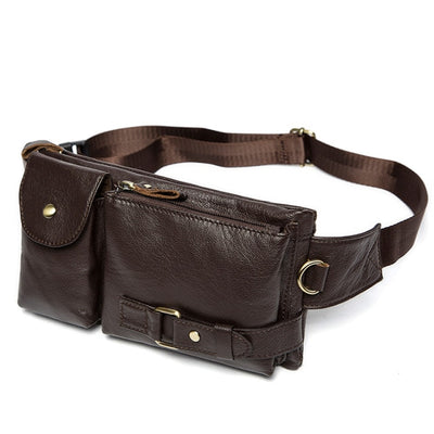 Sac banane compartimenté en cuir homme