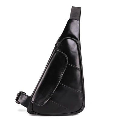 Sac banane cuir noir homme