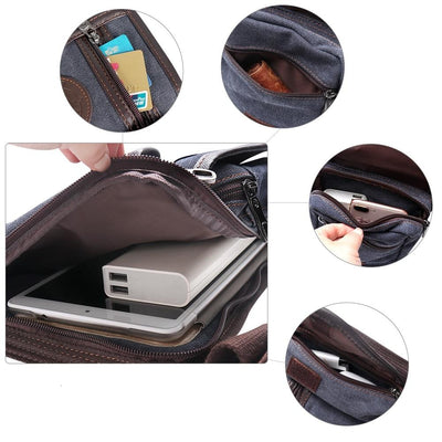 Sac banane jean cuir sport moto velo