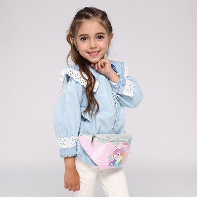 Sac banane fantaisie licorne et paillettes enfant
