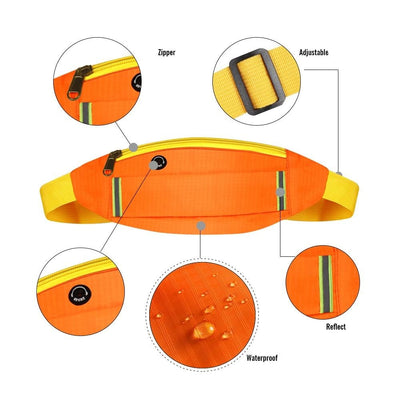 Sac de banane sport réfléchissant fluo