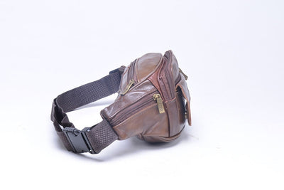 sac banane cuir vintage large multifonction