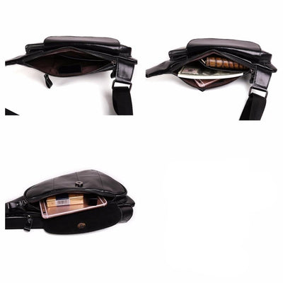 Sac banane cuir noir homme